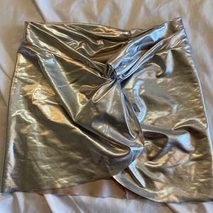 SKIMS METALLIC SWIM SARONG MINI SKIRT